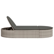 vidaXL PE Rattan Adjustable Sun Lounger w/ Footrests in Brown