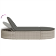 vidaXL PE Rattan Adjustable Sun Lounger w/ Footrests in Brown