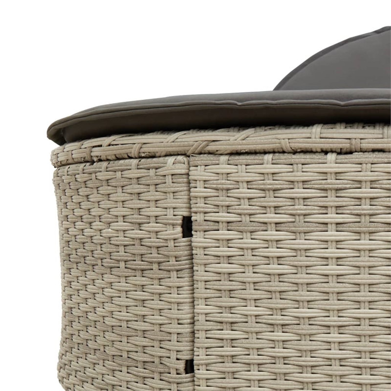 vidaXL PE Rattan Adjustable Sun Lounger w/ Footrests in Brown