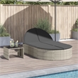 vidaXL PE Rattan Adjustable Sun Lounger w/ Footrests in Brown