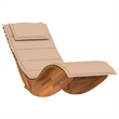 vidaXL Solid Acacia Wood Rocking Sun Lounger w/ Cushion in Brown