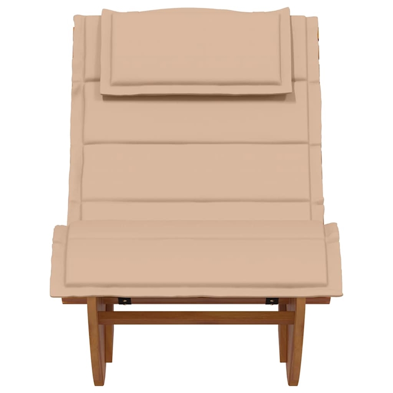 vidaXL Solid Acacia Wood Rocking Sun Lounger w/ Cushion in Brown