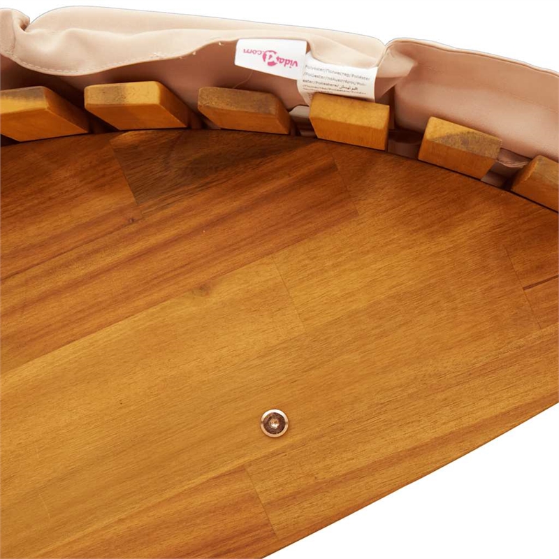 vidaXL Solid Acacia Wood Rocking Sun Lounger w/ Cushion in Brown
