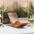 vidaXL Solid Acacia Wood Rocking Sun Lounger w/ Cushion in Brown