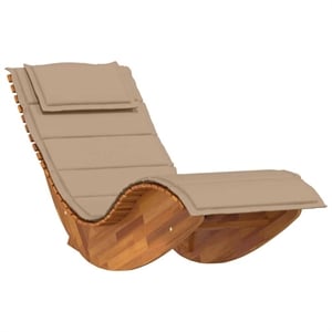 vidaXL Solid Acacia Wood Rocking Sun Lounger w/ Cushion in Brown
