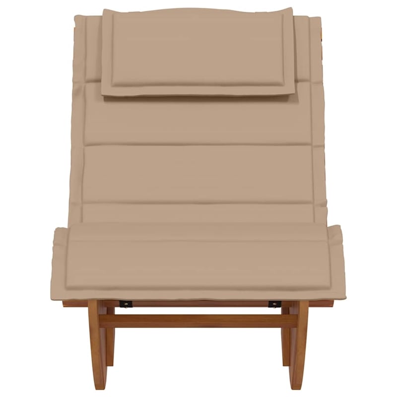 vidaXL Solid Acacia Wood Rocking Sun Lounger w/ Cushion in Brown