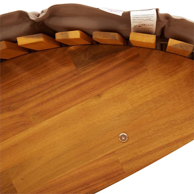 vidaXL Solid Acacia Wood Rocking Sun Lounger w/ Cushion in Brown