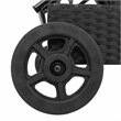 vidaXL Poly Rattan Sun Lounger w/ Wheels & Cushion in Black