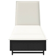 vidaXL Poly Rattan Sun Lounger w/ Wheels & Cushion in Black