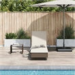 vidaXL Poly Rattan Sun Lounger w/ Wheels & Cushion in Brown