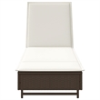 vidaXL Poly Rattan Sun Lounger w/ Wheels & Cushion in Brown