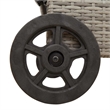 vidaXL Poly Rattan Sun Lounger w/ Wheels & Cushion in Grey