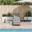 vidaXL Poly Rattan Sun Lounger w/ Wheels & Cushion in Beige