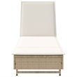 vidaXL Poly Rattan Sun Lounger w/ Wheels & Cushion in Beige