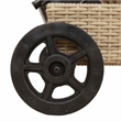 vidaXL Poly Rattan Sun Lounger w/ Wheels & Cushion in Beige