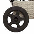 vidaXL Poly Rattan Sun Lounger w/ Wheels & Cushion in Light Grey