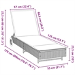 vidaXL Poly Rattan Sun Lounger w/ Wheels & Cushion in Light Grey