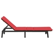 vidaXL Poly Rattan Sun Lounger w/ Cushion in Brown