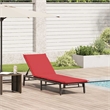 vidaXL Poly Rattan Sun Lounger w/ Cushion in Brown