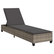 vidaXL Poly Rattan Sun Lounger w/ Cushions in Grey