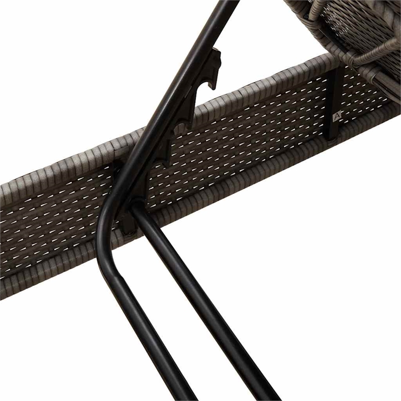 vidaXL Poly Rattan Sun Lounger w/ Cushions in Grey