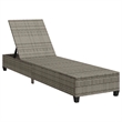 vidaXL Poly Rattan Sun Lounger w/ Cushions in Grey