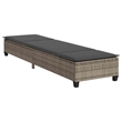 vidaXL Poly Rattan Sun Lounger w/ Cushions in Grey