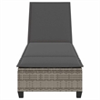 vidaXL Poly Rattan Sun Lounger w/ Cushions in Grey