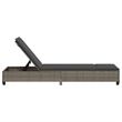 vidaXL Poly Rattan Sun Lounger w/ Cushions in Grey