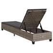vidaXL Poly Rattan Sun Lounger w/ Cushions in Grey