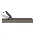 vidaXL Poly Rattan Sun Lounger w/ Cushions in Grey