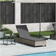 vidaXL Poly Rattan Sun Lounger w/ Cushions in Grey