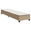 vidaXL Poly Rattan Sun Lounger w/ Cushions in Beige