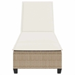 vidaXL Poly Rattan Sun Lounger w/ Cushions in Beige