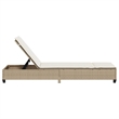 vidaXL Poly Rattan Sun Lounger w/ Cushions in Beige