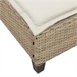 vidaXL Poly Rattan Sun Lounger w/ Cushions in Beige
