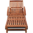 vidaXL Solid Acacia Wood Sun Lounger in Natural