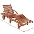 vidaXL Solid Acacia Wood Sun Lounger in Natural