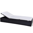 vidaXL Poly Rattan Sun Lounger in Black