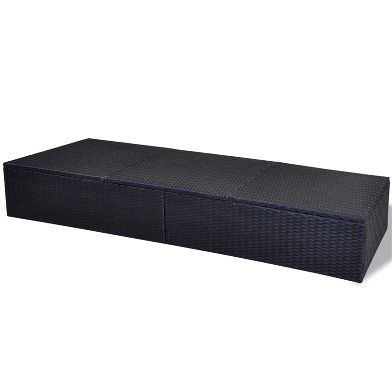 vidaXL Poly Rattan Sun Lounger in Black