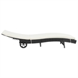 vidaXL Poly Rattan Sun Lounger with Cushion in Black