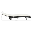 vidaXL Poly Rattan Sun Lounger with Cushion in Black