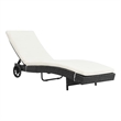 vidaXL Poly Rattan Sun Lounger with Cushion in Black