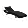 vidaXL Poly Rattan Sun Loungers 2 pcs with Table in Black