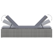 vidaXL Poly Rattan Sun Lounger with Cushion in Grey