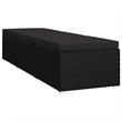 vidaXL Poly Rattan Sun Lounger with Cushion & Tea Table in Black