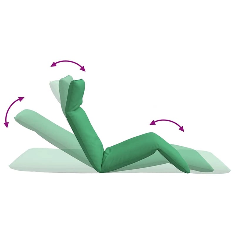 vidaXL Oxford Fabric Folding Sun Lounger in Green