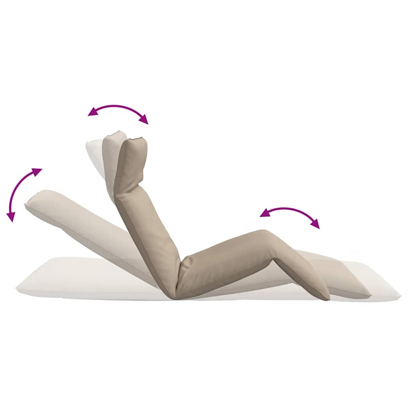 vidaXL Oxford Fabric Folding Sun Lounger in Taupe