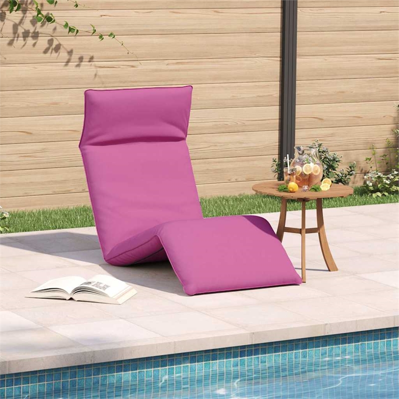 vidaXL Oxford Fabric Folding Sun Lounger in Pink
