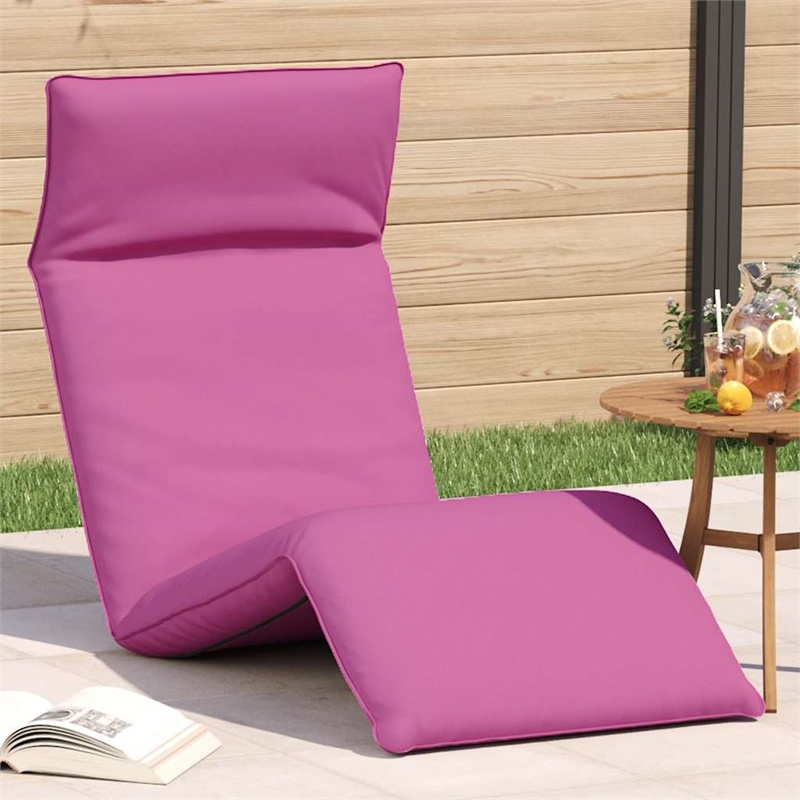 vidaXL Oxford Fabric Folding Sun Lounger in Pink
